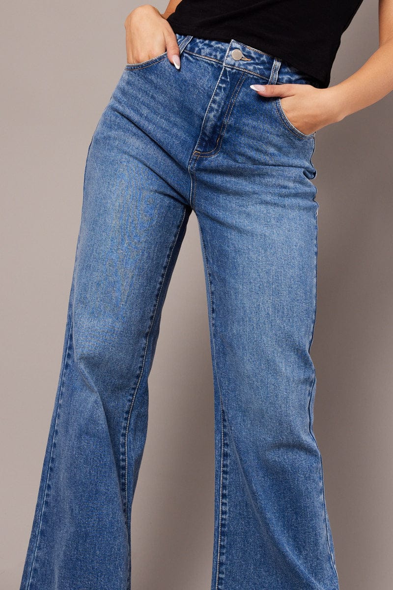 Denim Wide Leg Jean High Rise for Ally Fashion