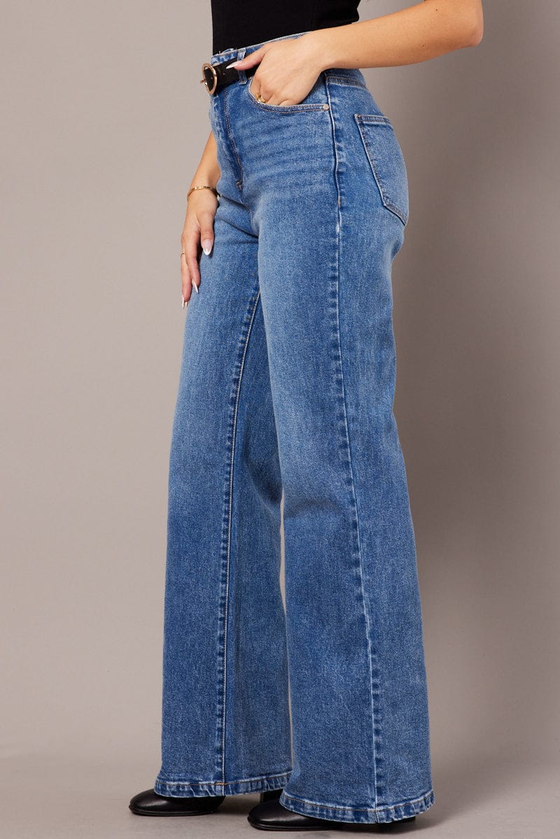 Denim Wide Leg Jean High Rise for Ally Fashion