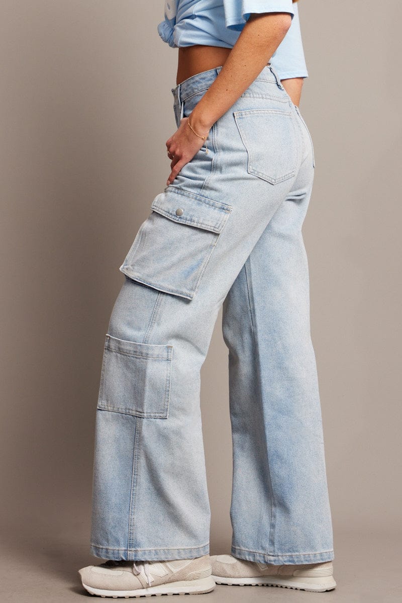 Denim Cargo Jean High Rise for Ally Fashion