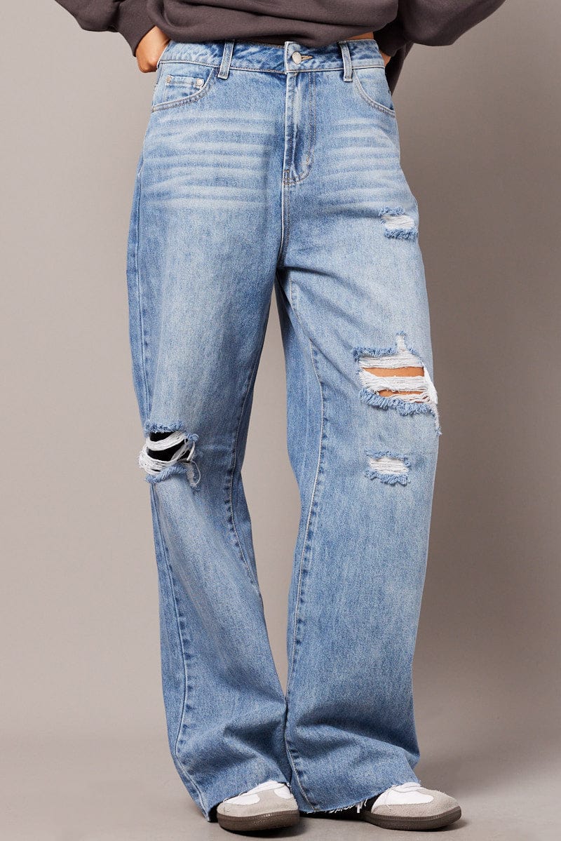 Denim Wide Leg Jean High Rise for Ally Fashion
