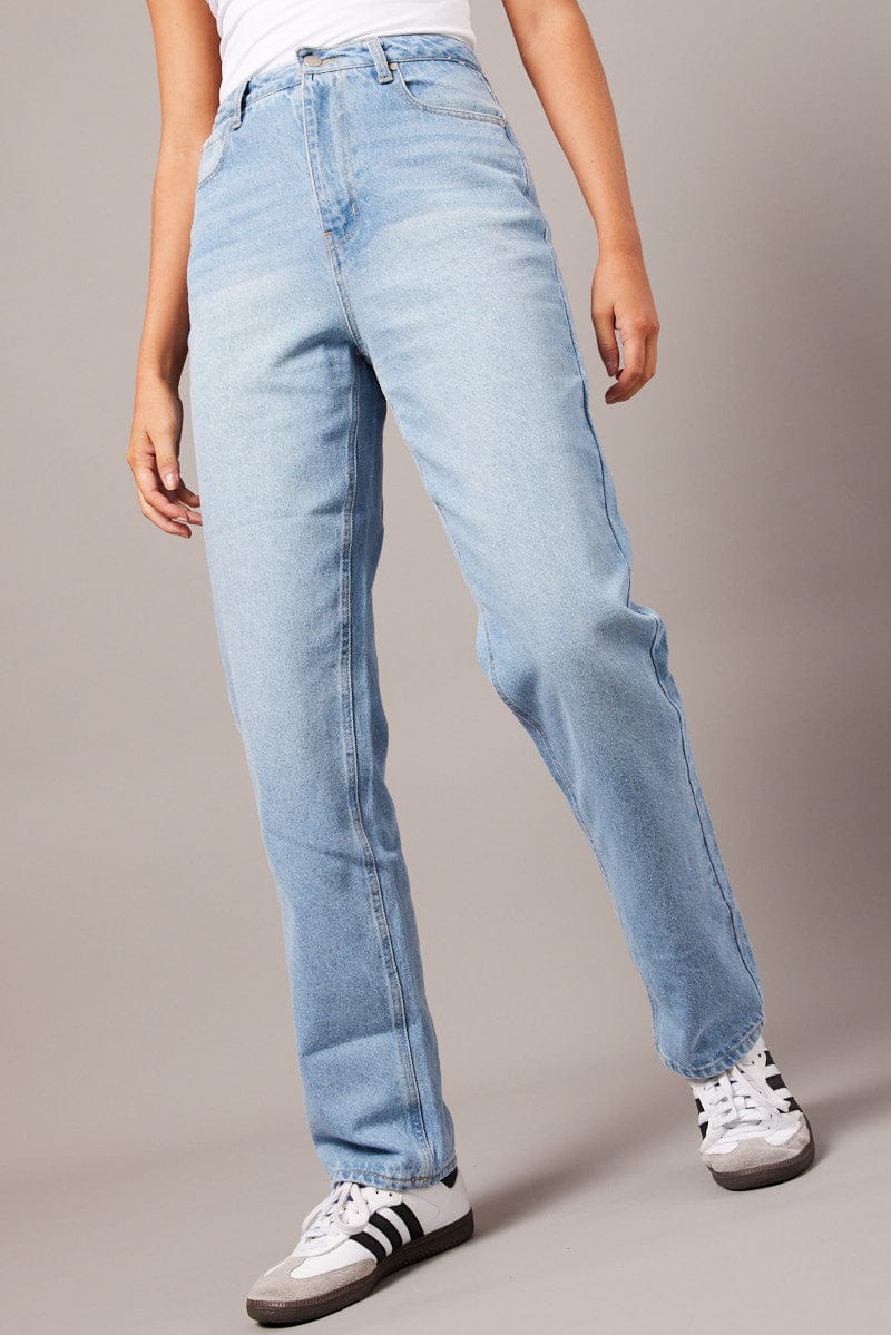 Denim Straight Jean High Rise for Ally Fashion