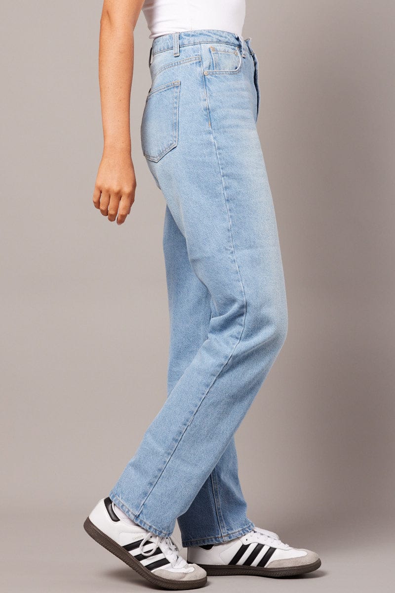 Denim Straight Jean High Rise for Ally Fashion