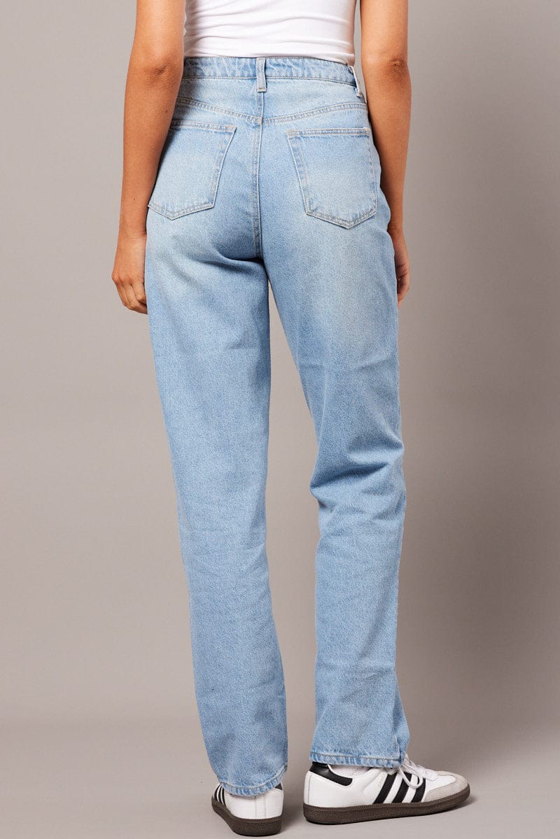 Denim Straight Jean High Rise for Ally Fashion