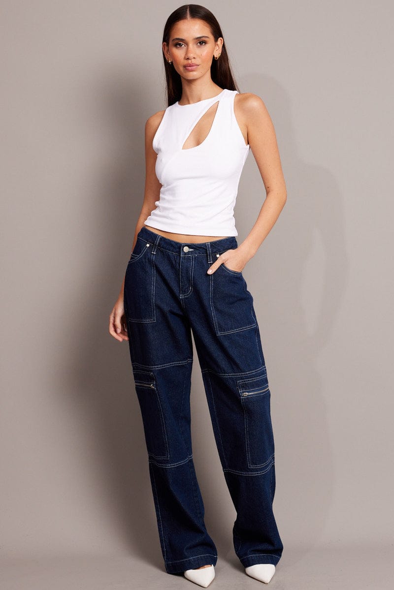 Denim Cargo Jean Mid Rise for Ally Fashion