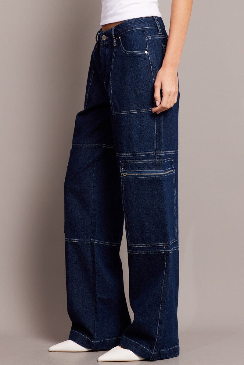 Denim Cargo Jean Mid Rise for Ally Fashion