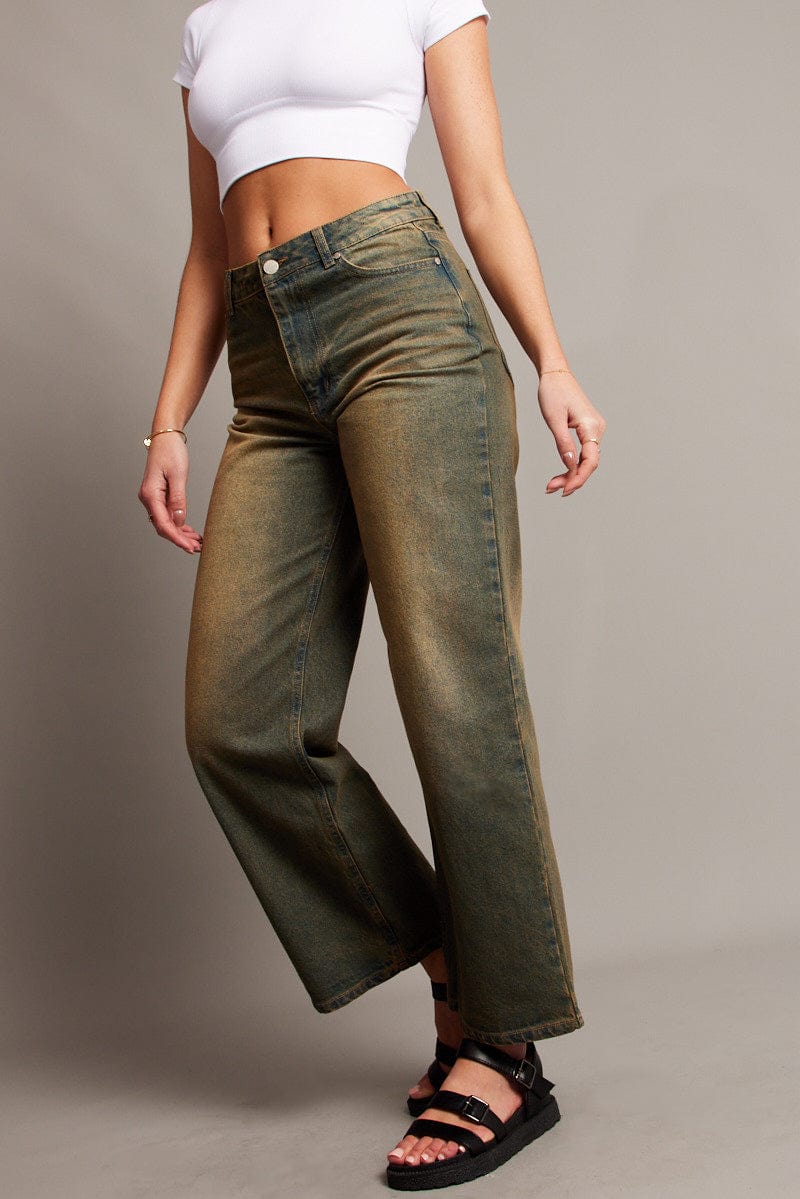 Denim Baggy Jeans Mid Waist Wide Leg for Ally Fashion