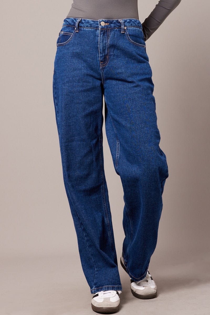 Denim Straight Jean Mid Rise for Ally Fashion