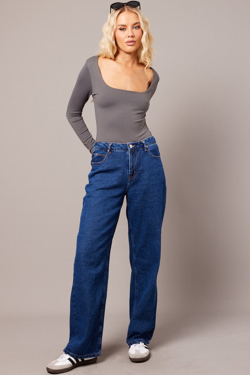 Denim Straight Jean Mid Rise for Ally Fashion