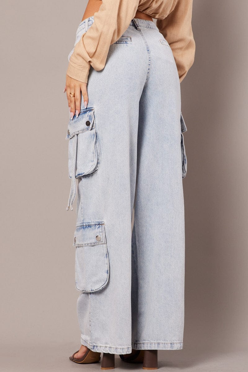 Denim Cargo Jean Mid Rise for Ally Fashion