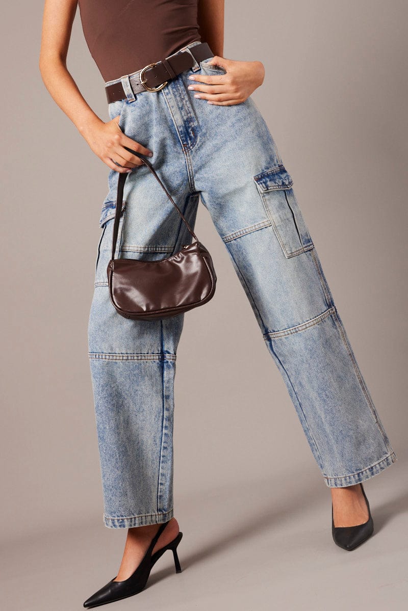 Denim Cargo Jean Mid Rise for Ally Fashion