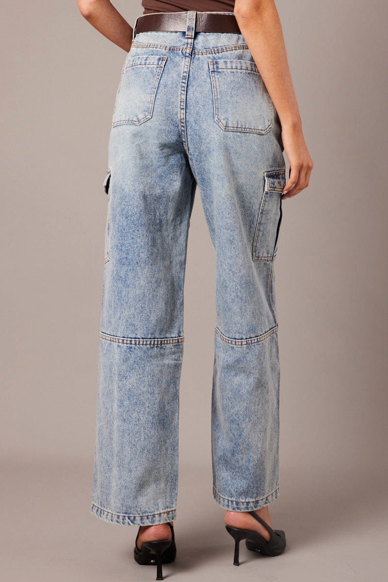 Denim Cargo Jean Mid Rise for Ally Fashion