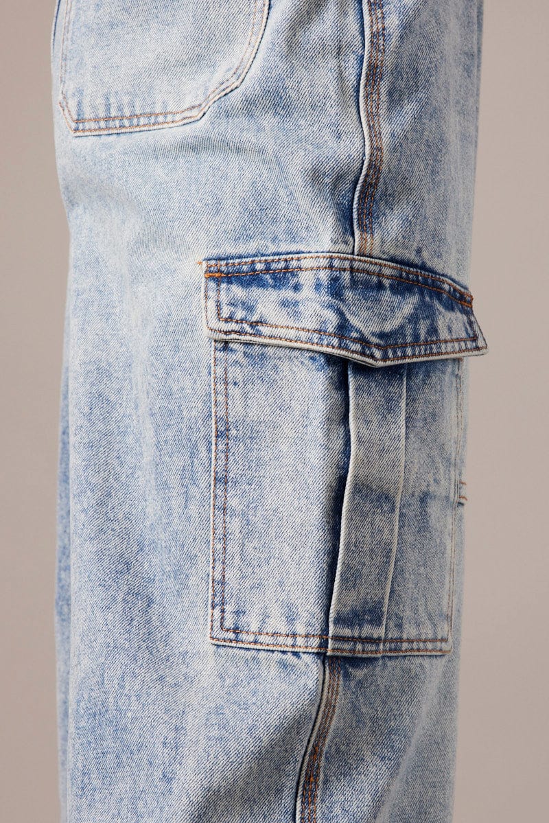 Denim Cargo Jean Mid Rise for Ally Fashion