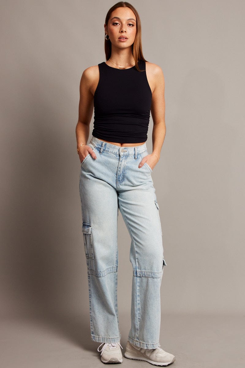 Denim Cargo Jean Mid Rise for Ally Fashion