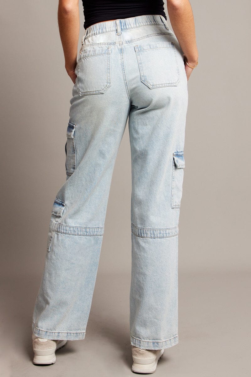 Denim Cargo Jean Mid Rise for Ally Fashion