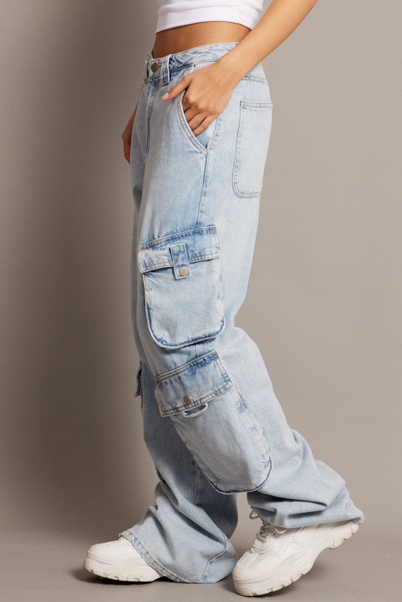 Denim Cargo Jean Mid Rise for Ally Fashion