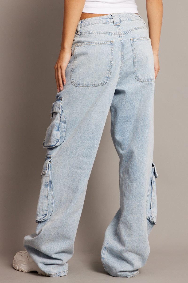 Denim Cargo Jean Mid Rise for Ally Fashion