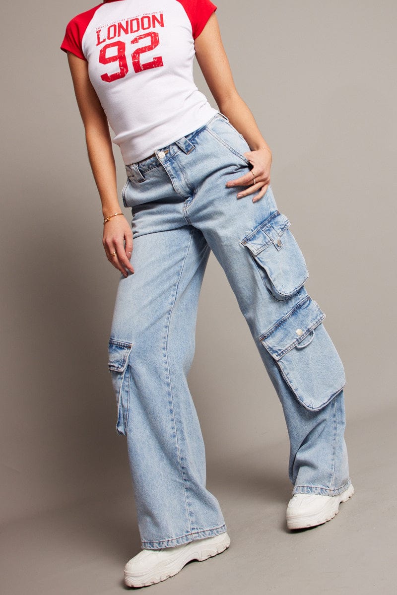 Denim Cargo Jean Mid Rise for Ally Fashion