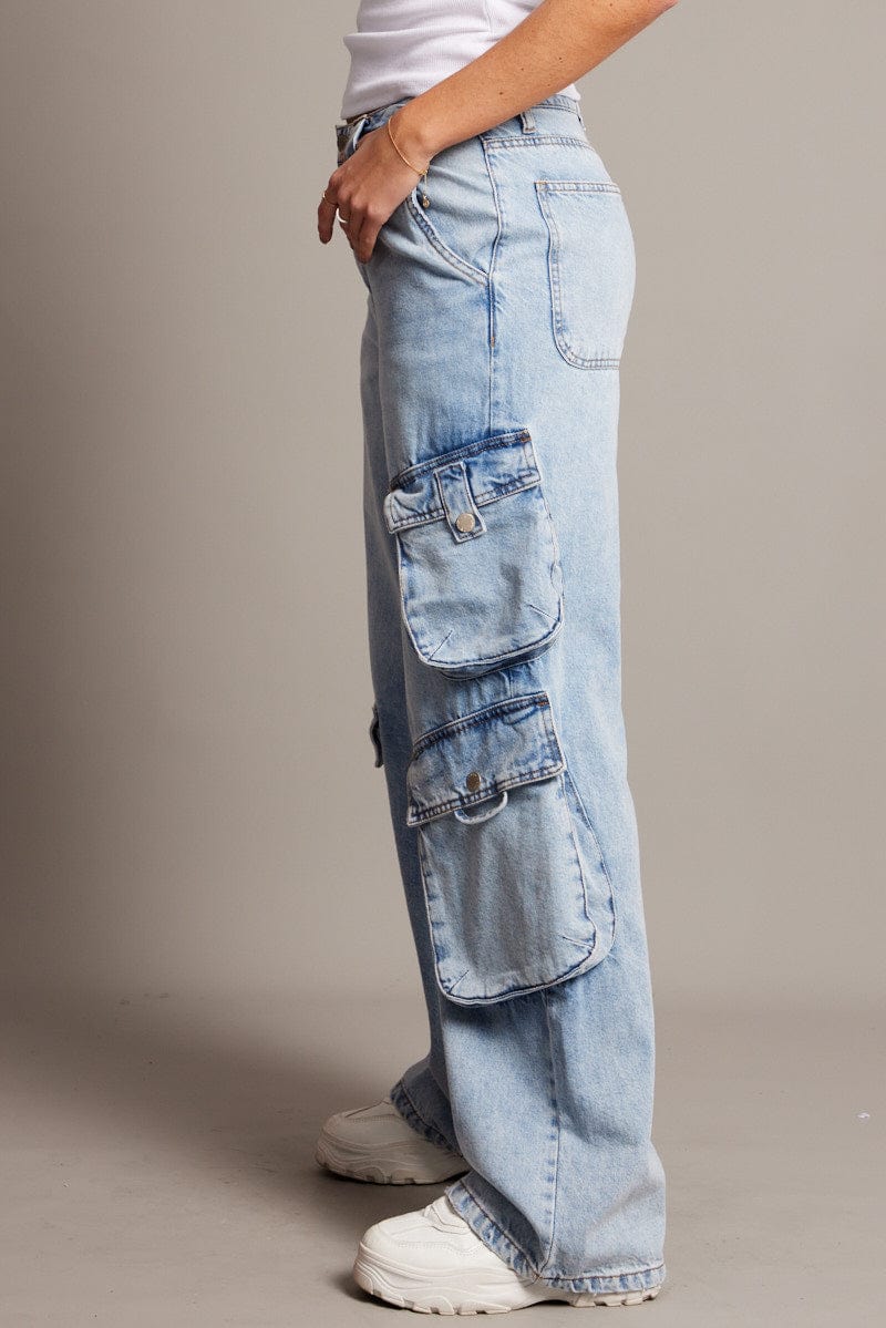 Denim Cargo Jean Mid Rise for Ally Fashion