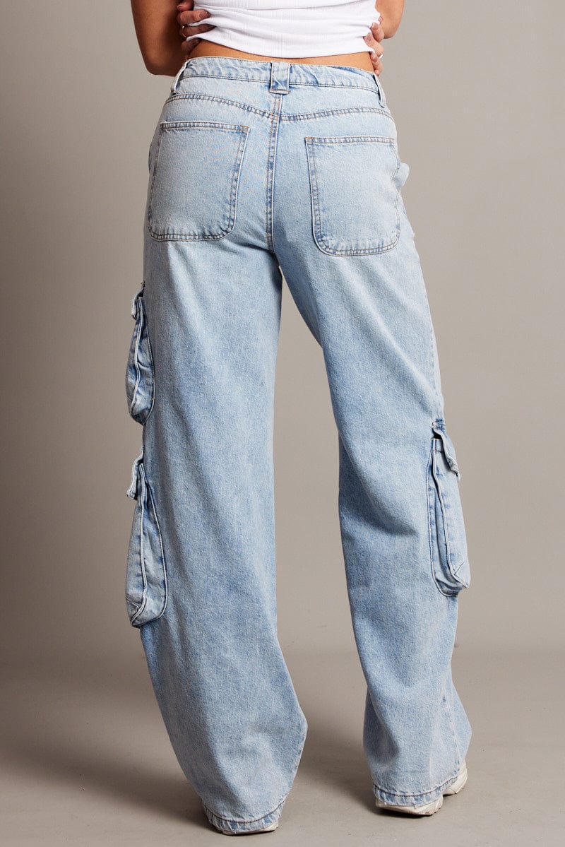 Denim Cargo Jean Mid Rise for Ally Fashion