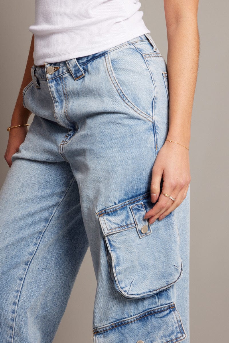 Denim Cargo Jean Mid Rise for Ally Fashion