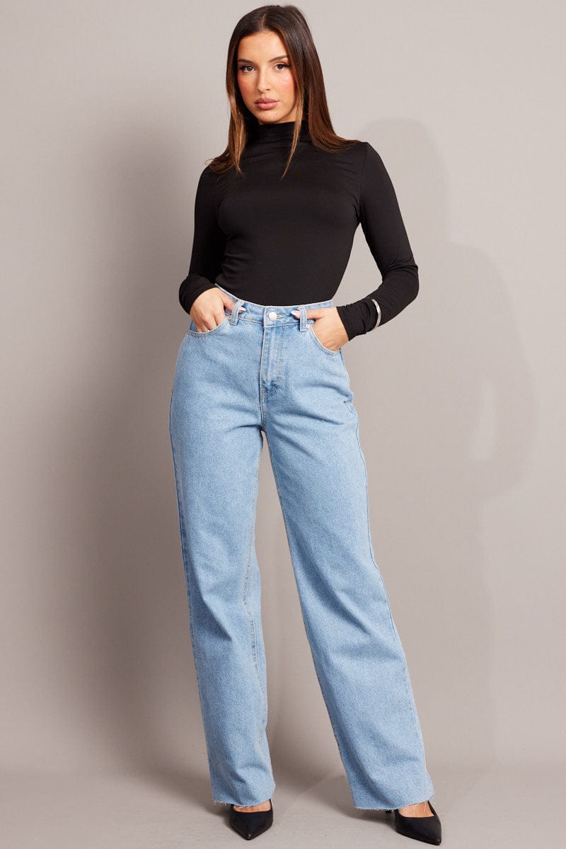 Denim Straight Jean Mid Rise for Ally Fashion