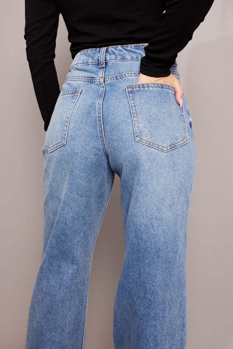 Denim Straight Jean Mid Rise for Ally Fashion