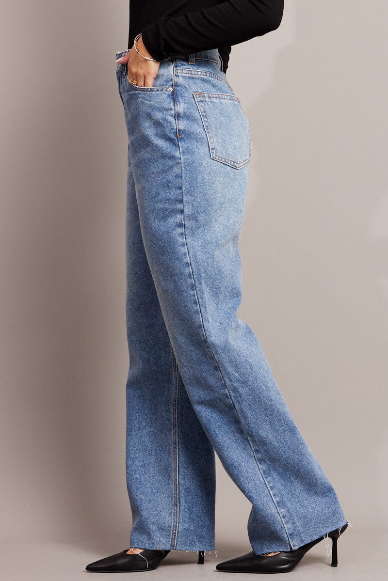 Denim Straight Jean Mid Rise for Ally Fashion