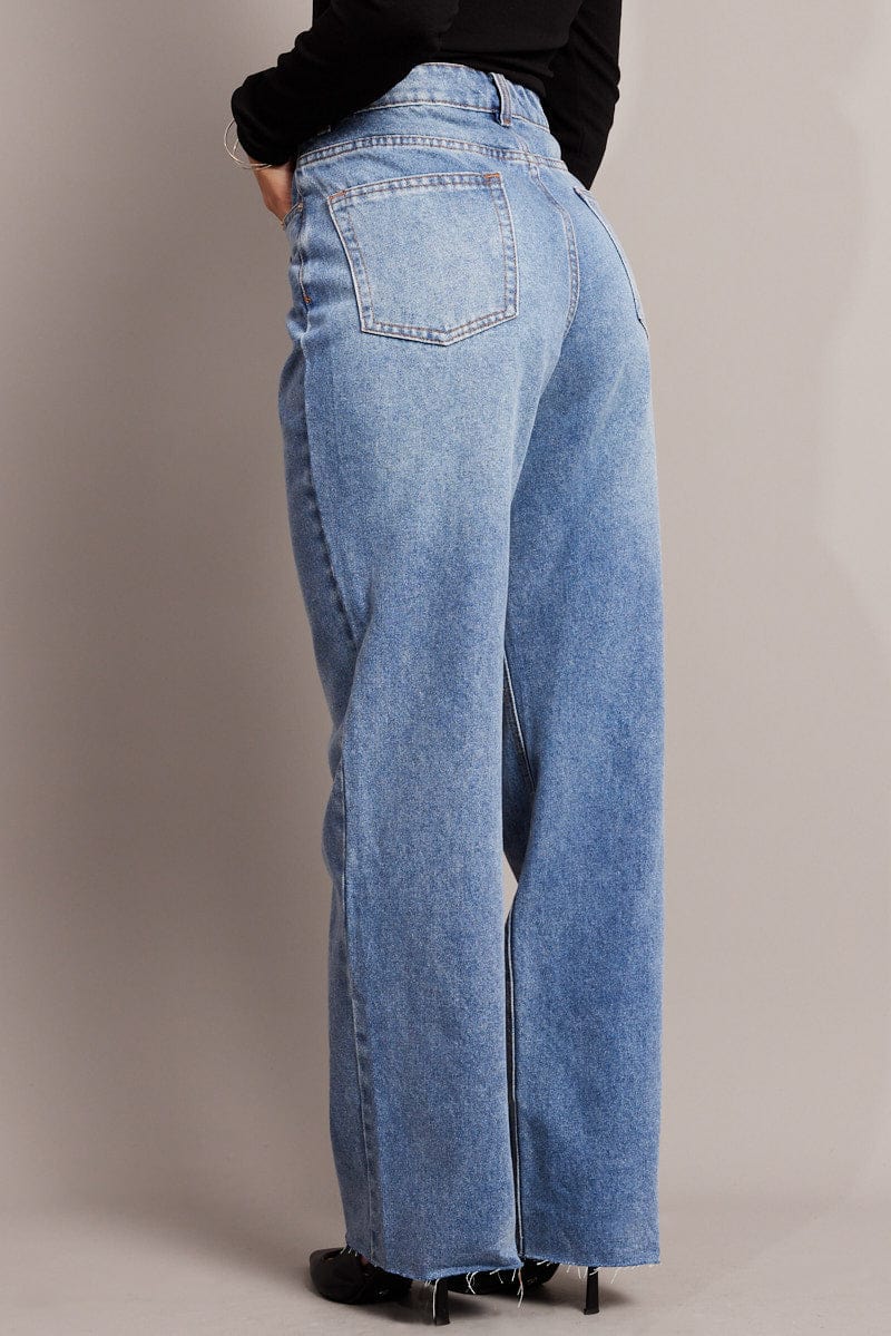 Denim Straight Jean Mid Rise for Ally Fashion