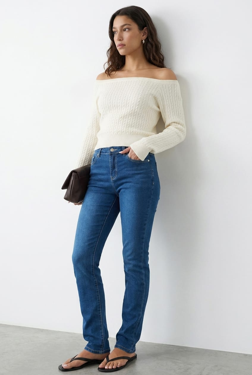 Denim Skinny Jeans High-Rise from Ally Fashion