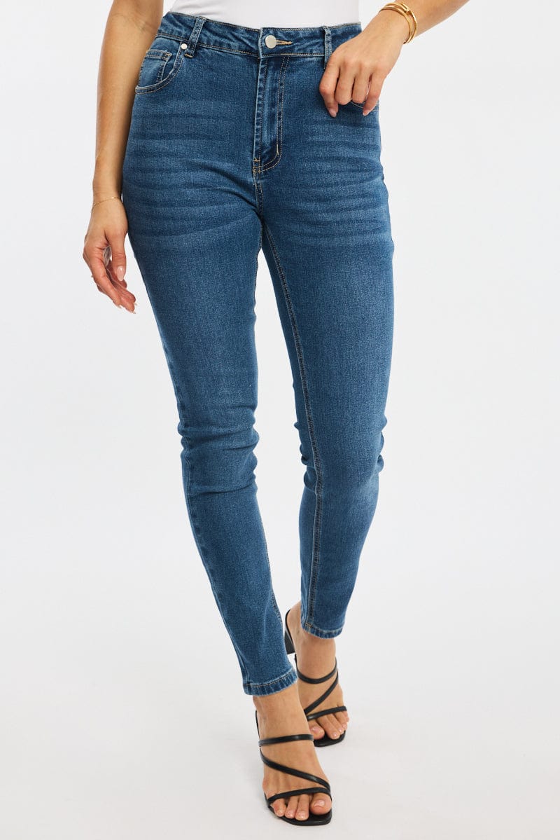 Denim Skinny Jeans High Rise for Ally Fashion