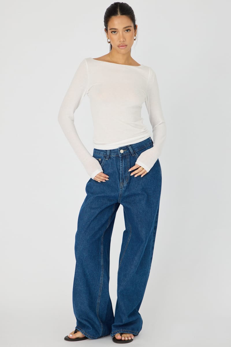 Denim Baggy Jeans Low Rise Wide Leg for Ally Fashion