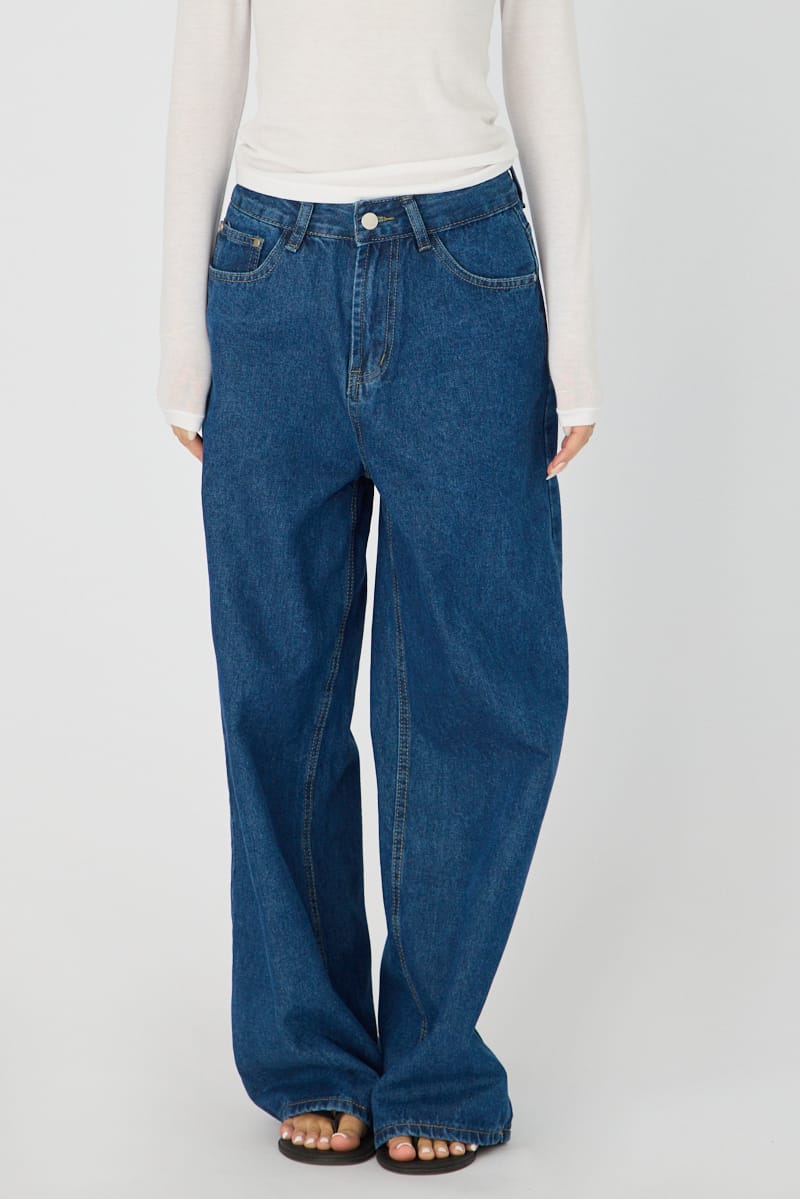 Denim Baggy Jeans Low Rise Wide Leg for Ally Fashion