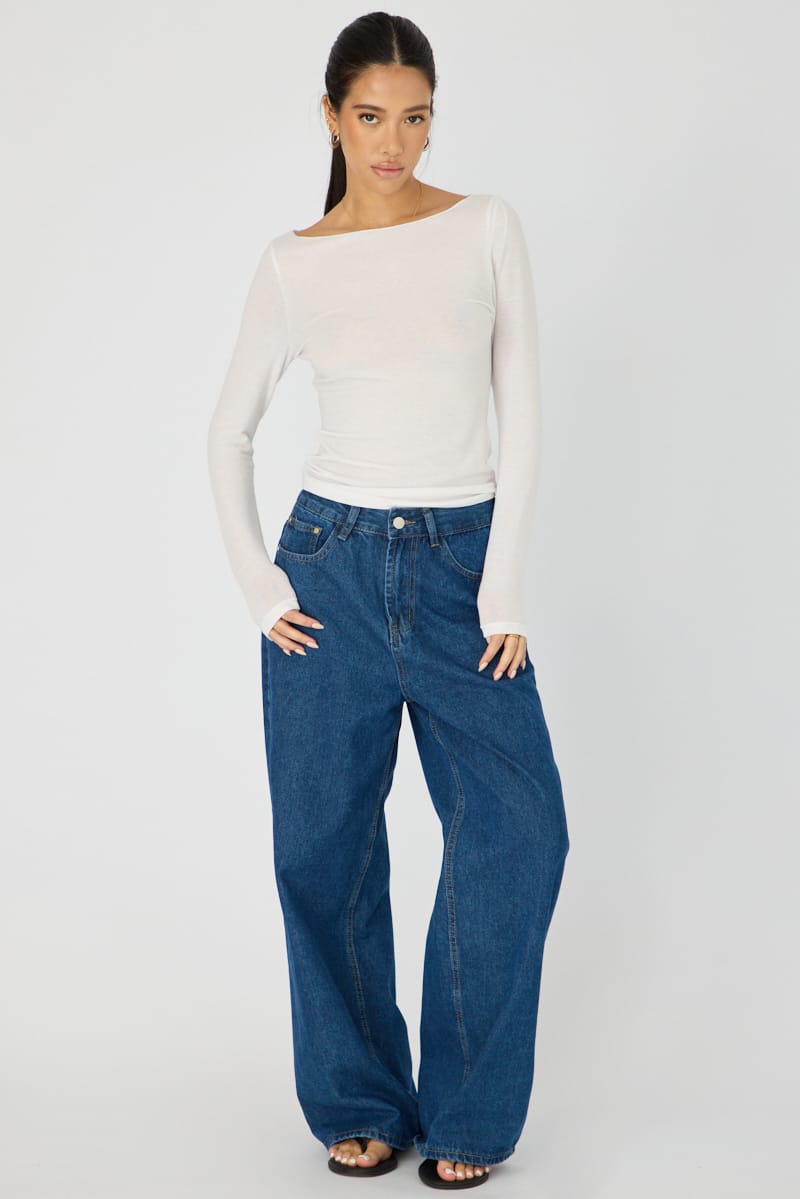 Denim Baggy Jeans Low Rise Wide Leg for Ally Fashion