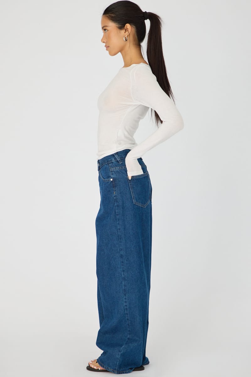 Denim Baggy Jeans Low Rise Wide Leg for Ally Fashion