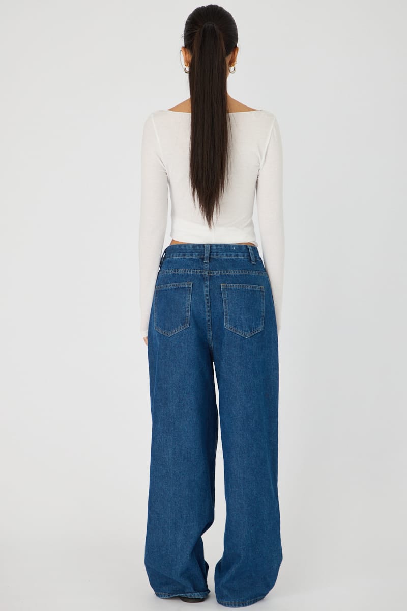 Denim Baggy Jeans Low Rise Wide Leg for Ally Fashion