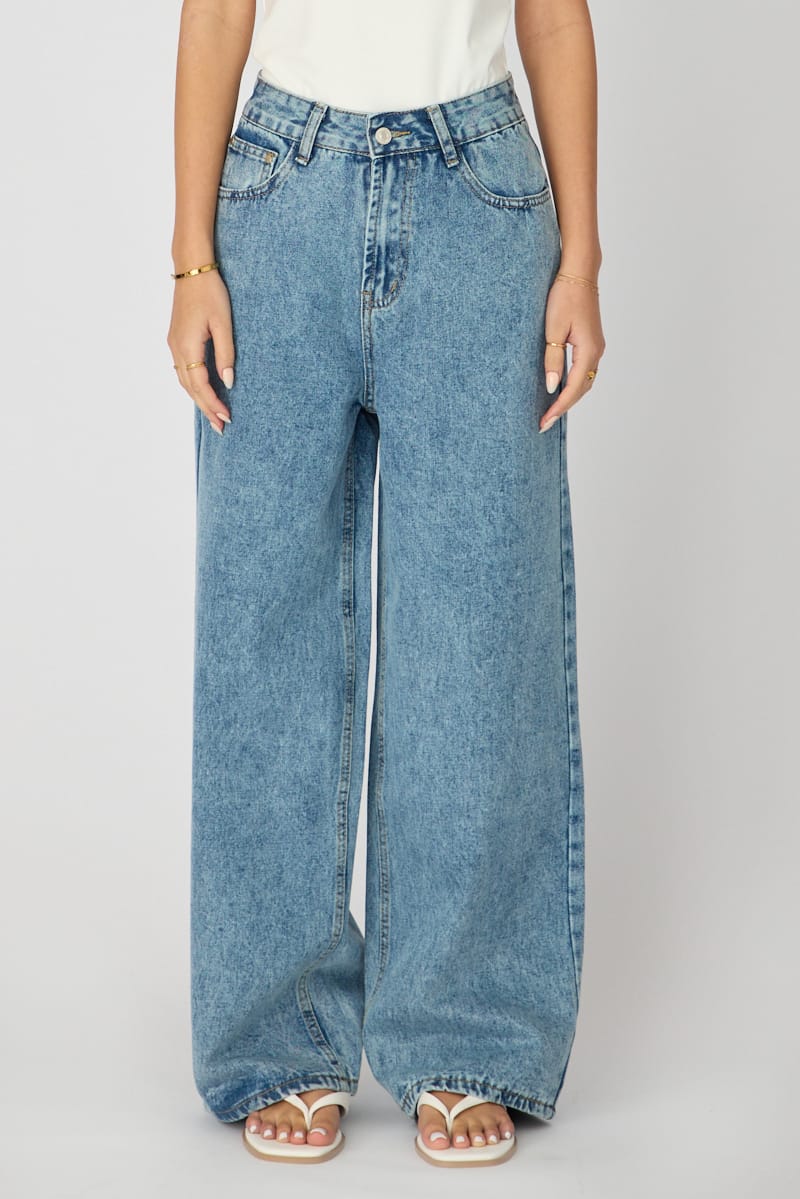Denim Baggy Jeans Low Rise Wide Leg for Ally Fashion