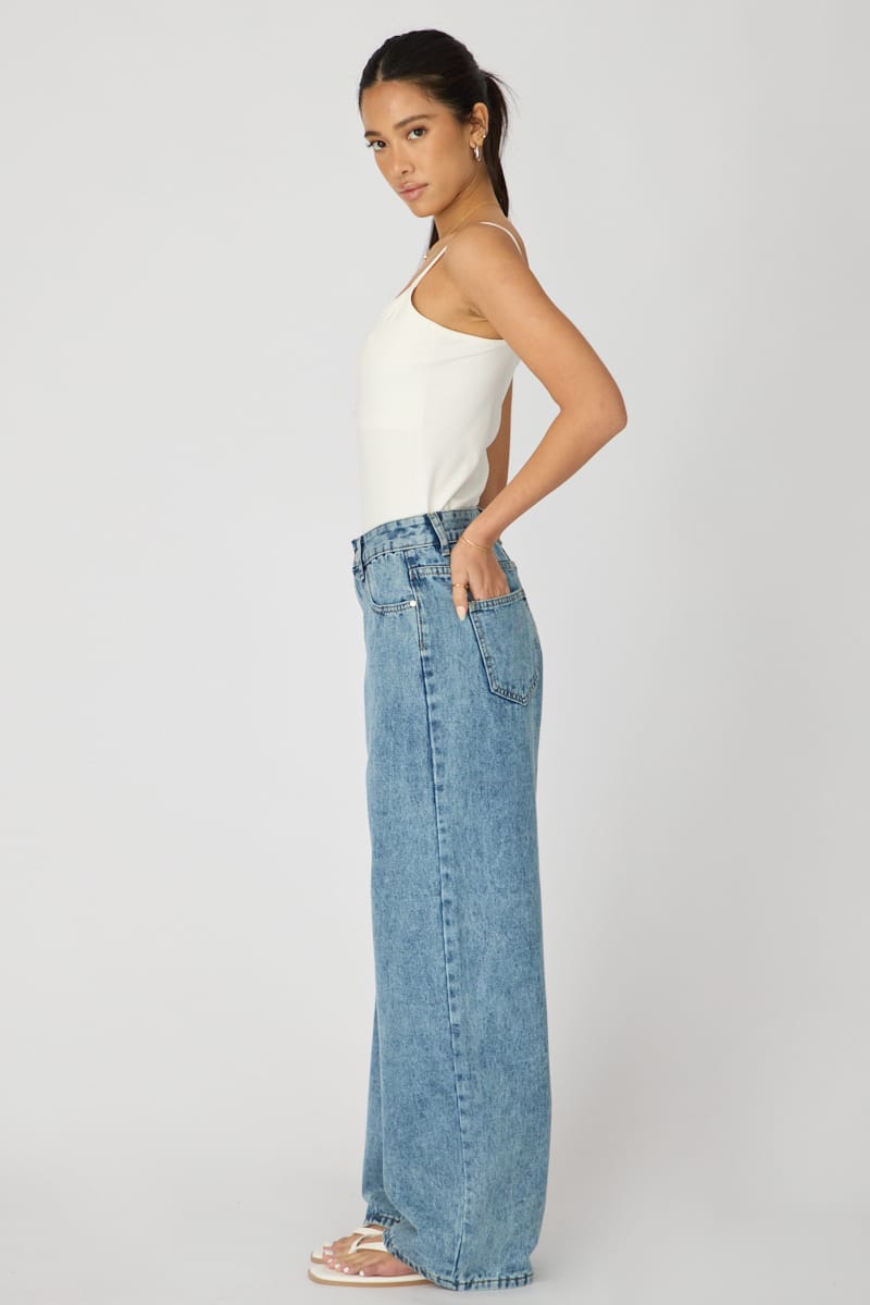 Denim Baggy Jeans Low Rise Wide Leg for Ally Fashion