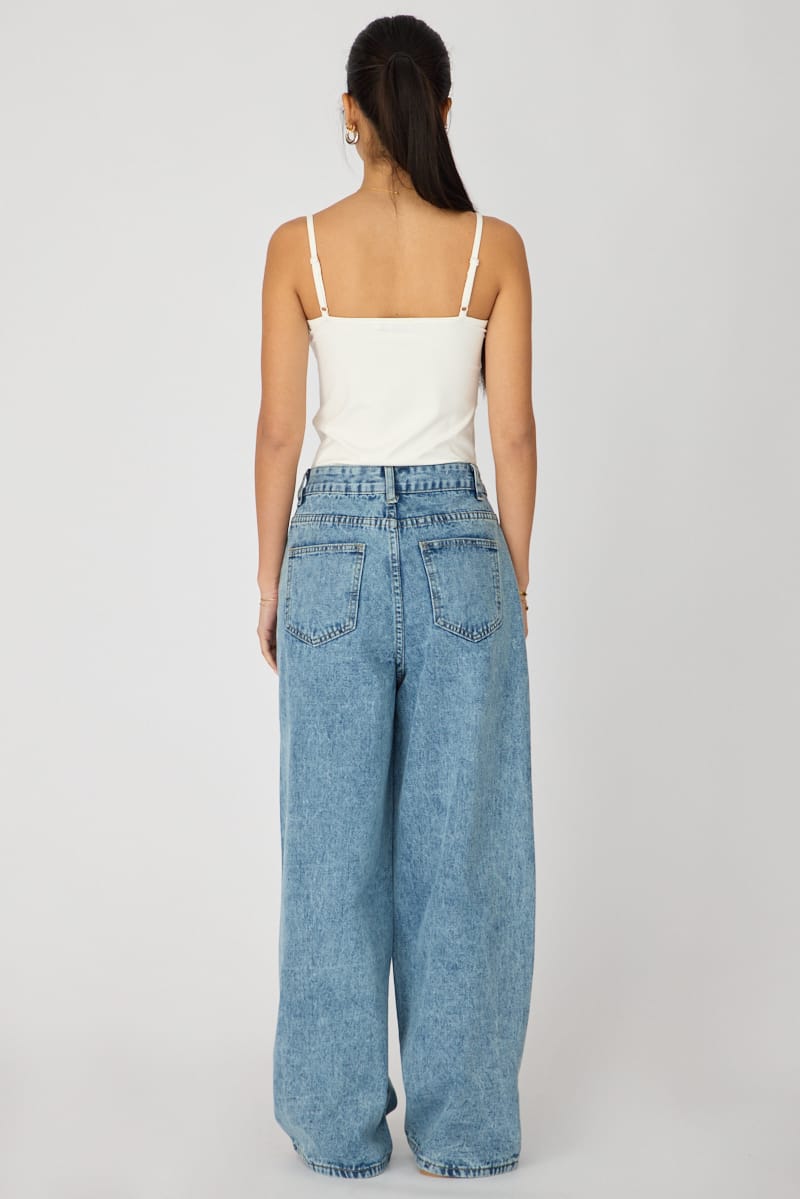 Denim Baggy Jeans Low Rise Wide Leg for Ally Fashion