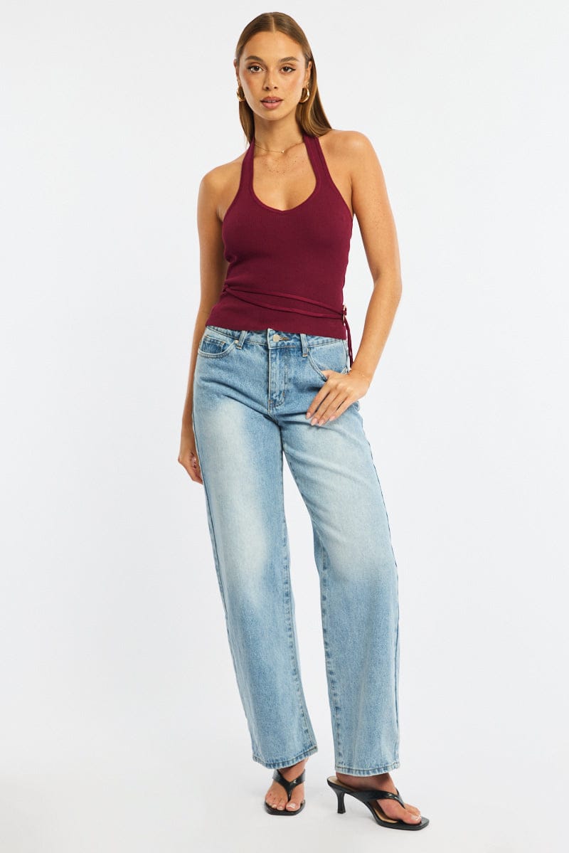 Denim Wide Leg Jeans Low Rise for Ally Fashion