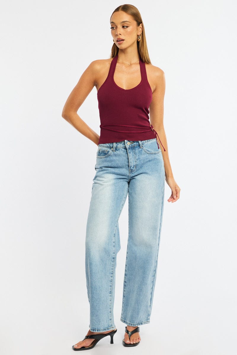 Denim Wide Leg Jeans Low Rise for Ally Fashion