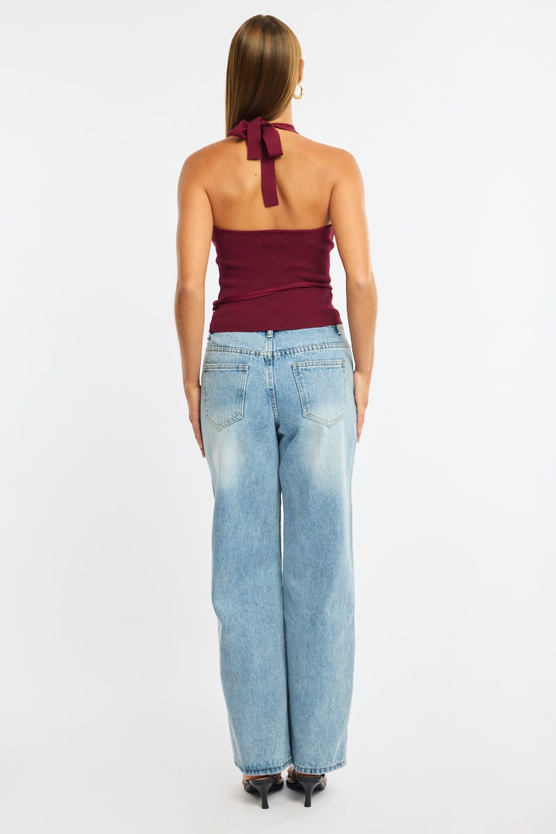Denim Wide Leg Jeans Low Rise for Ally Fashion