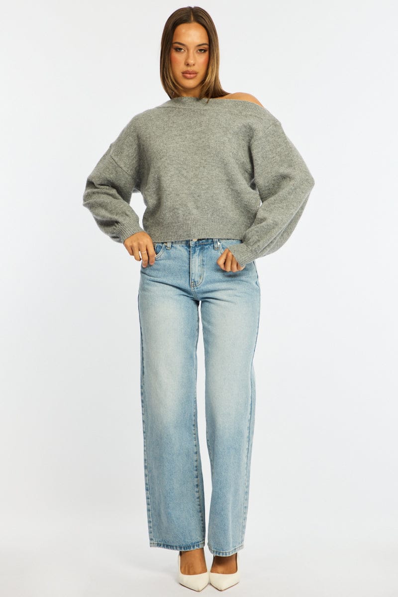 Denim Straight Leg Baggy Jeans Low Rise for Ally Fashion