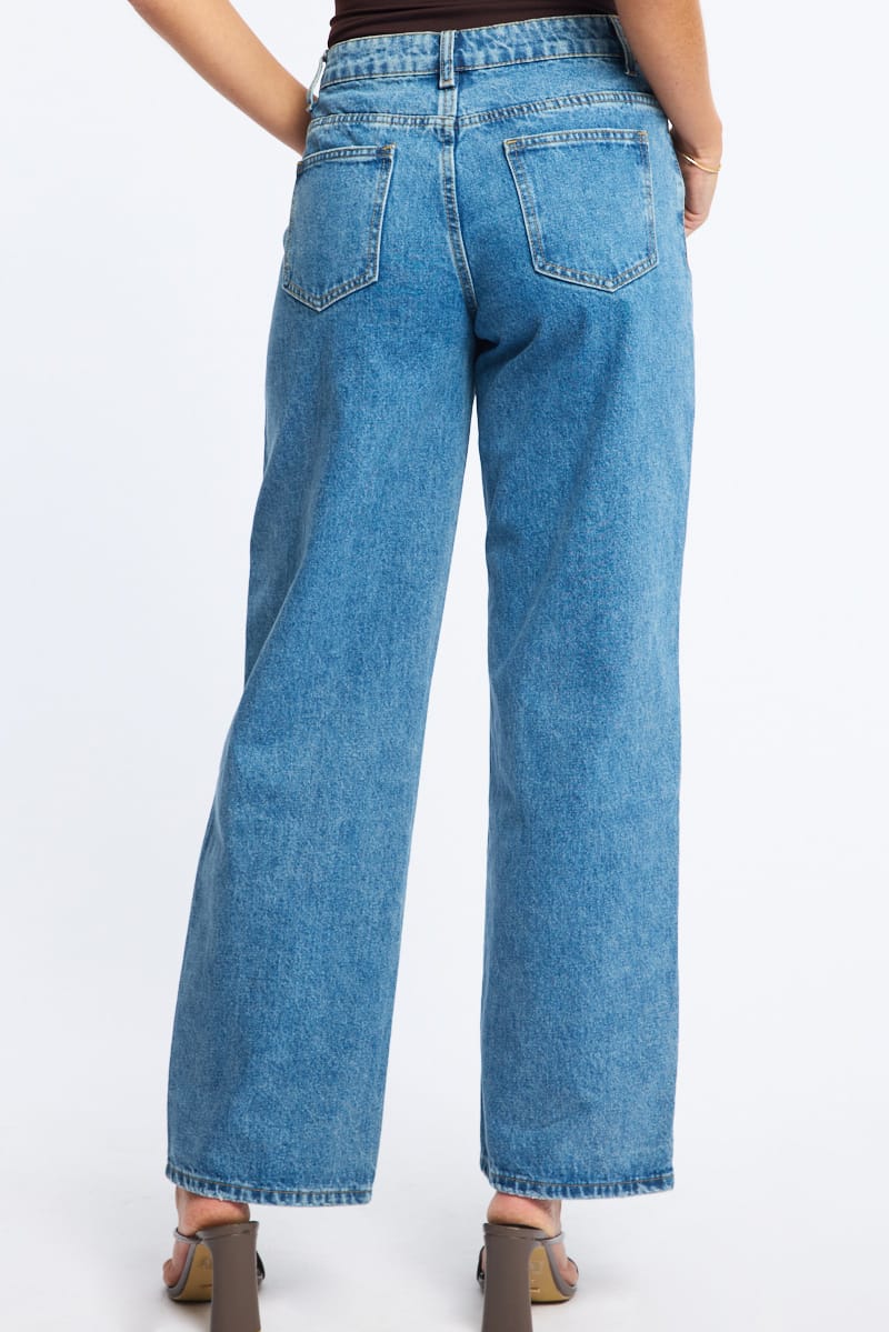 Denim Straight Leg Baggy Jeans Low Rise for Ally Fashion