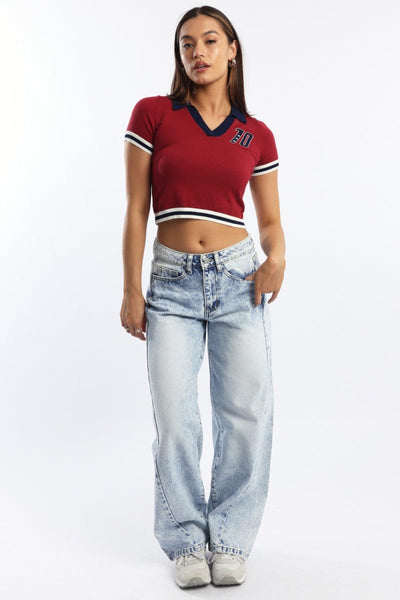 Denim Balloon fit Jeans with Seam | Ally Fashion