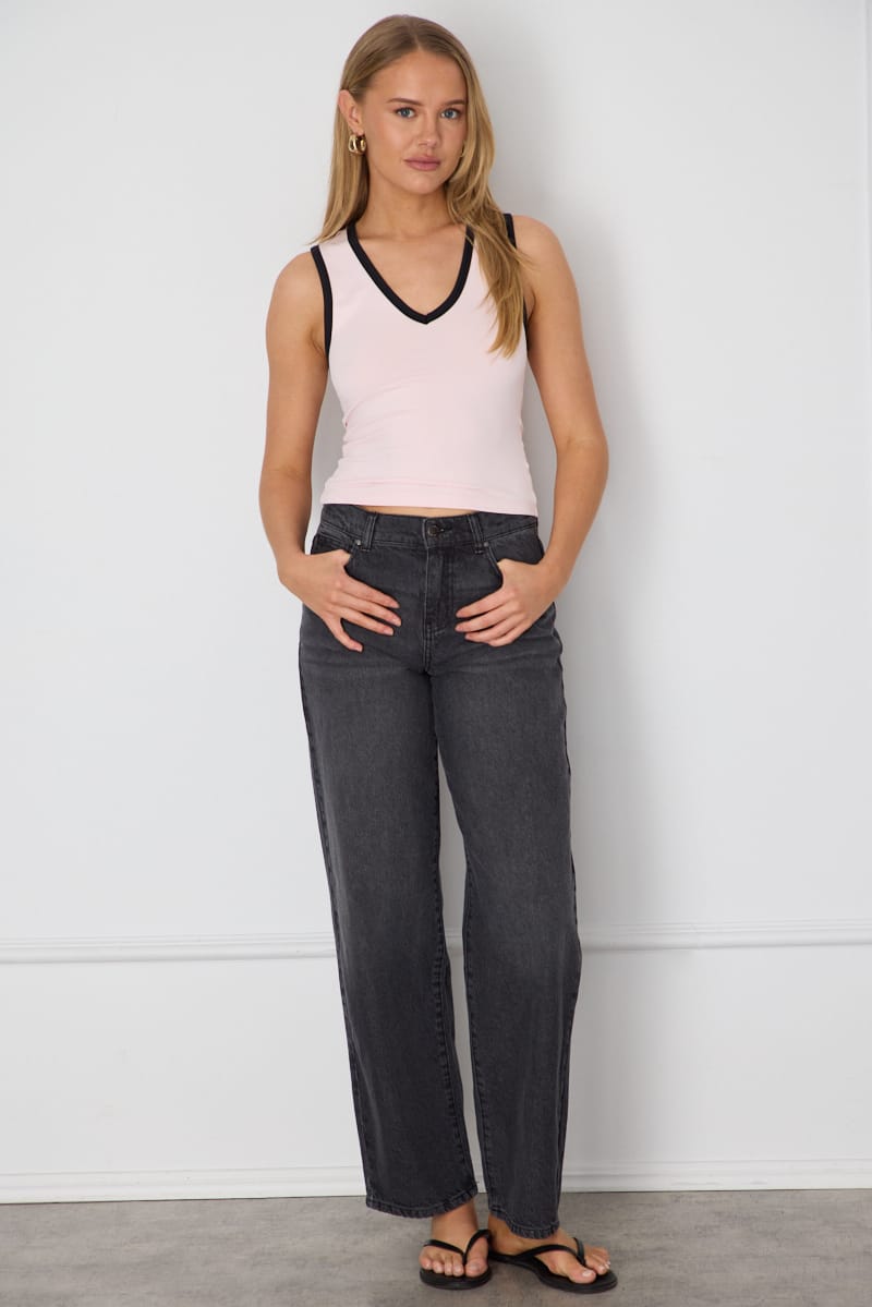 Denim Mid Rise Barrel Leg Jeans for Ally Fashion