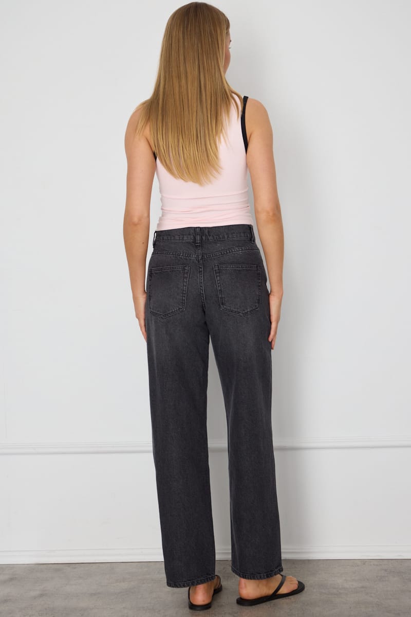 Denim Mid Rise Barrel Leg Jeans for Ally Fashion