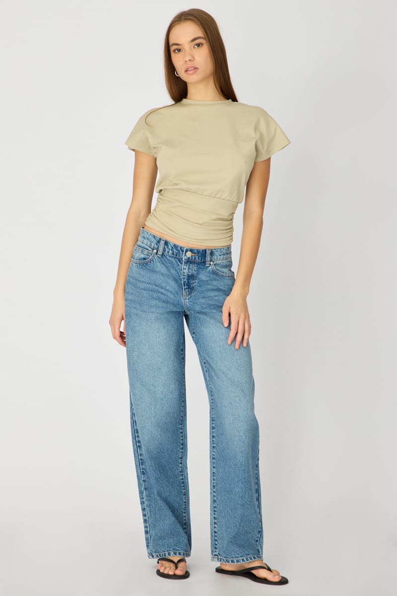 Denim Mid Rise Barrel Leg Jeans for Ally Fashion