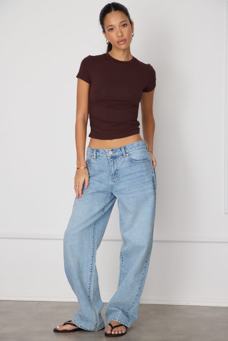 Denim Mid Rise Barrel Leg Jeans for Ally Fashion