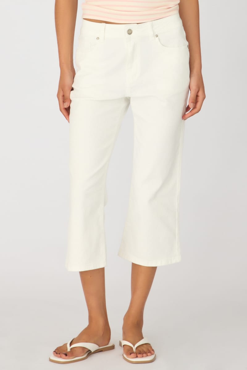 White Calve Length Jeans Low Rise Stretch for Ally Fashion
