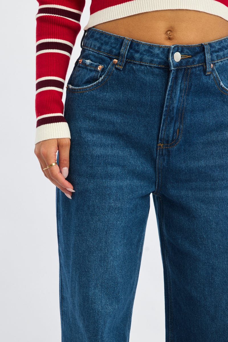 Denim Wide Leg Jeans High Rise for Ally Fashion